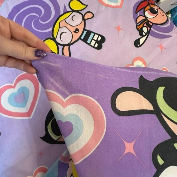 FULL SIZE POWERPUFF GIRLS FLAT SHEET AND PILLOW CASE - Picture 8 of 11